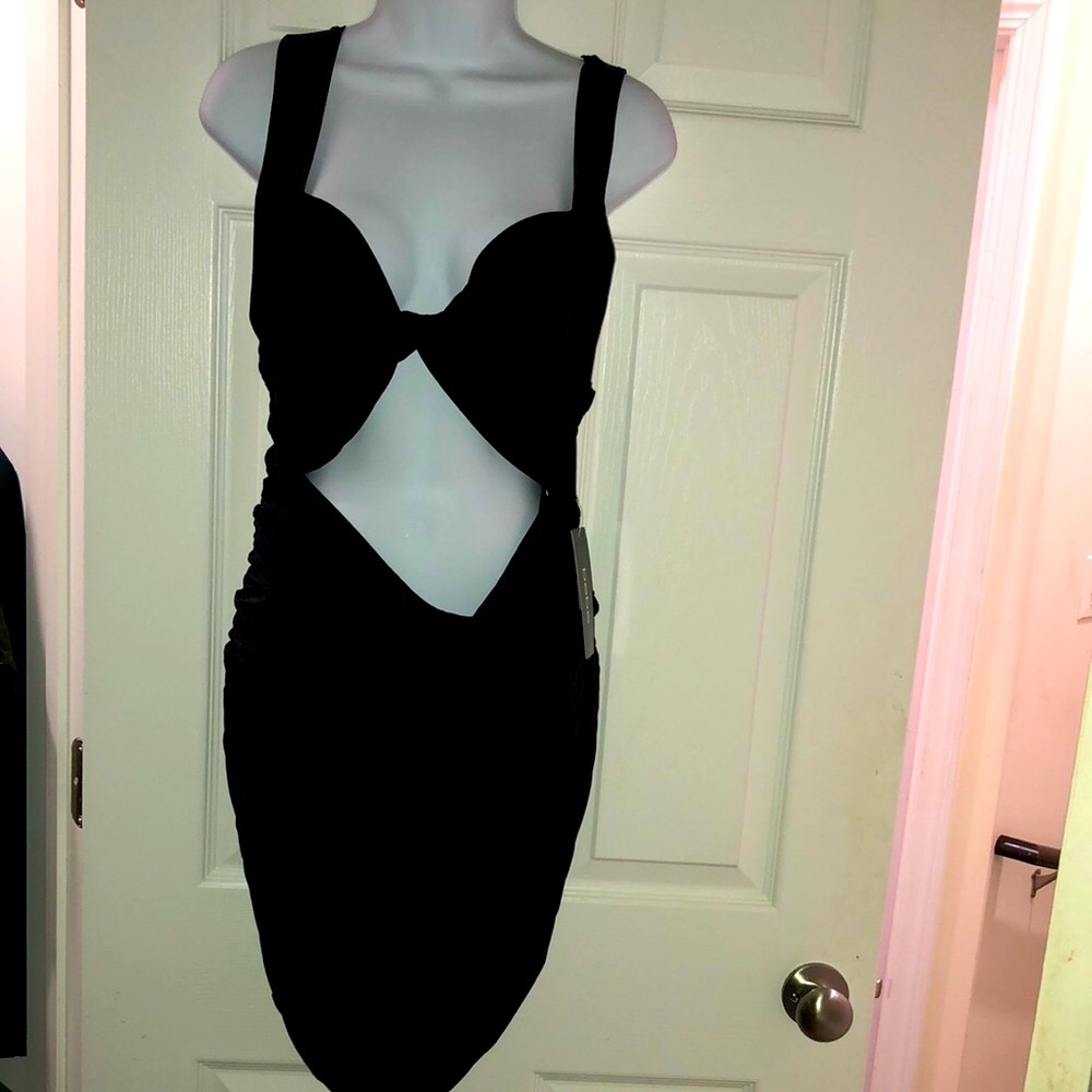 Bebe Black Cut-Out Bustier Bodycon Dress